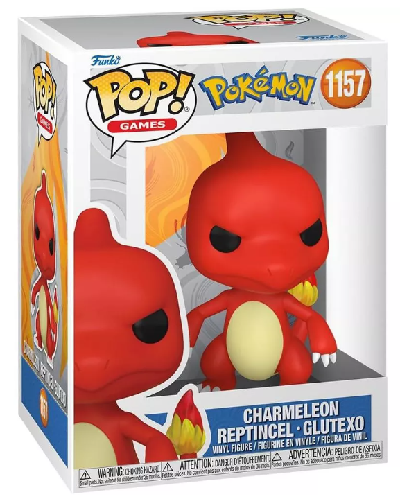 Charmeleon Funko Pop! #1157 — angled window box.