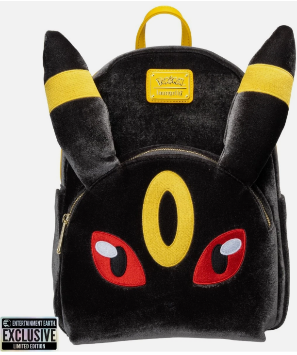 Pokémon Umbreon Midsize Backpack — front of black-and-yellow backpack.