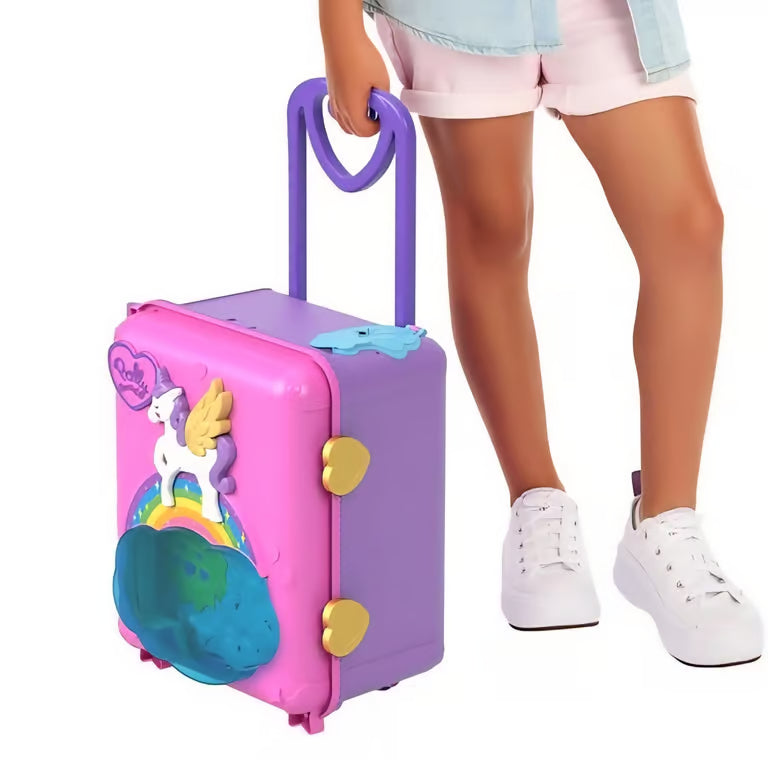 Polly Pocket Pollyville Resort Roll Away Playset with Rolling Wheels