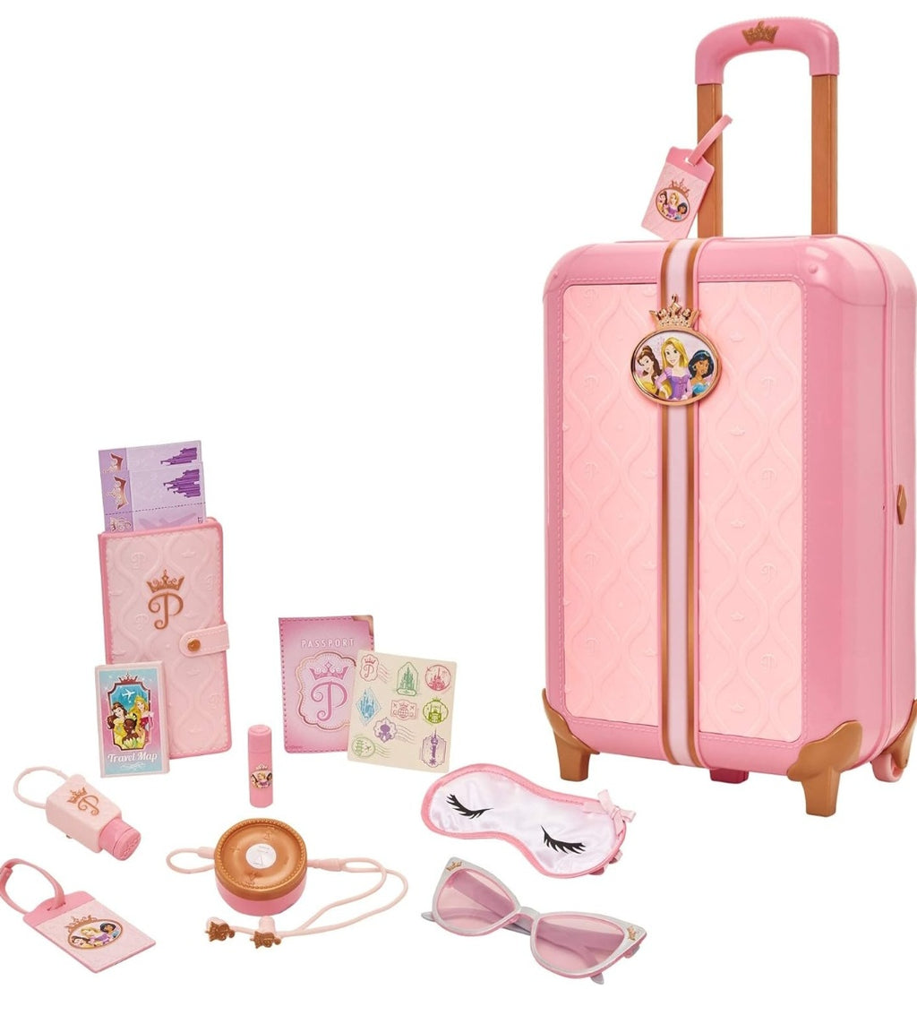Disney Princess Travel Suitcase Play Set for Girls with Luggage Tag