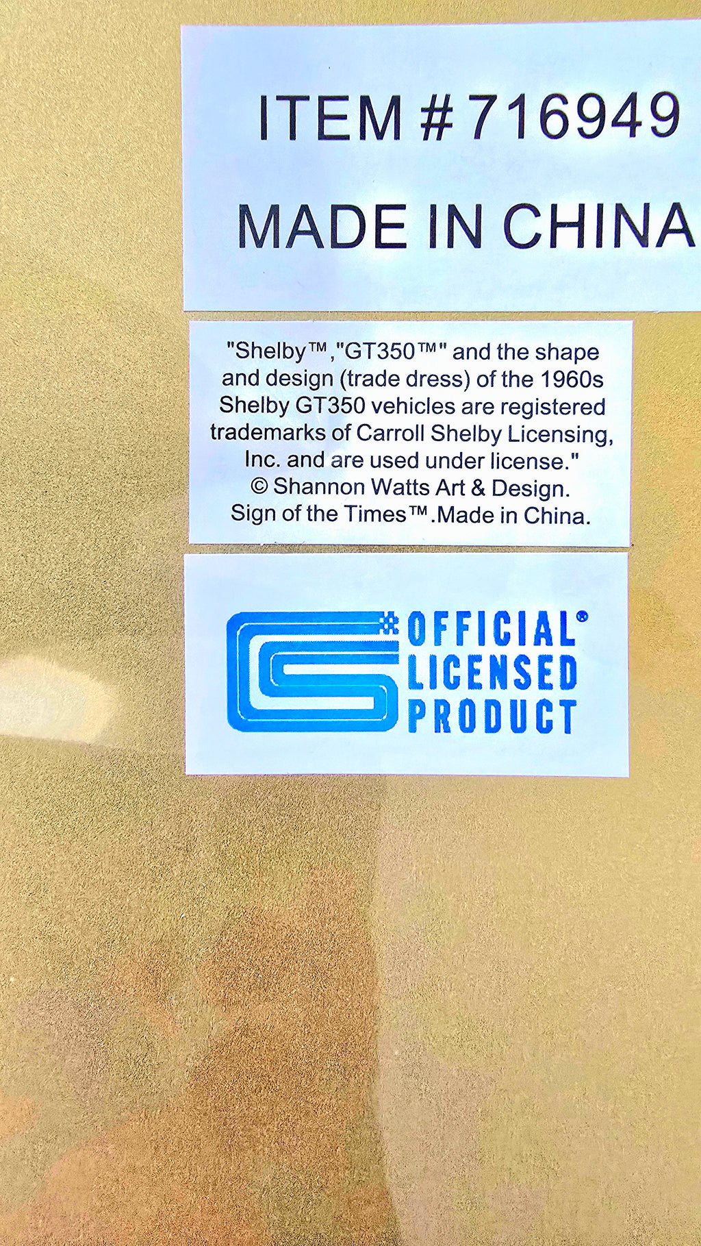 65 Ford Shelby Metal Wall Art Sign 15" by Shannon Watts