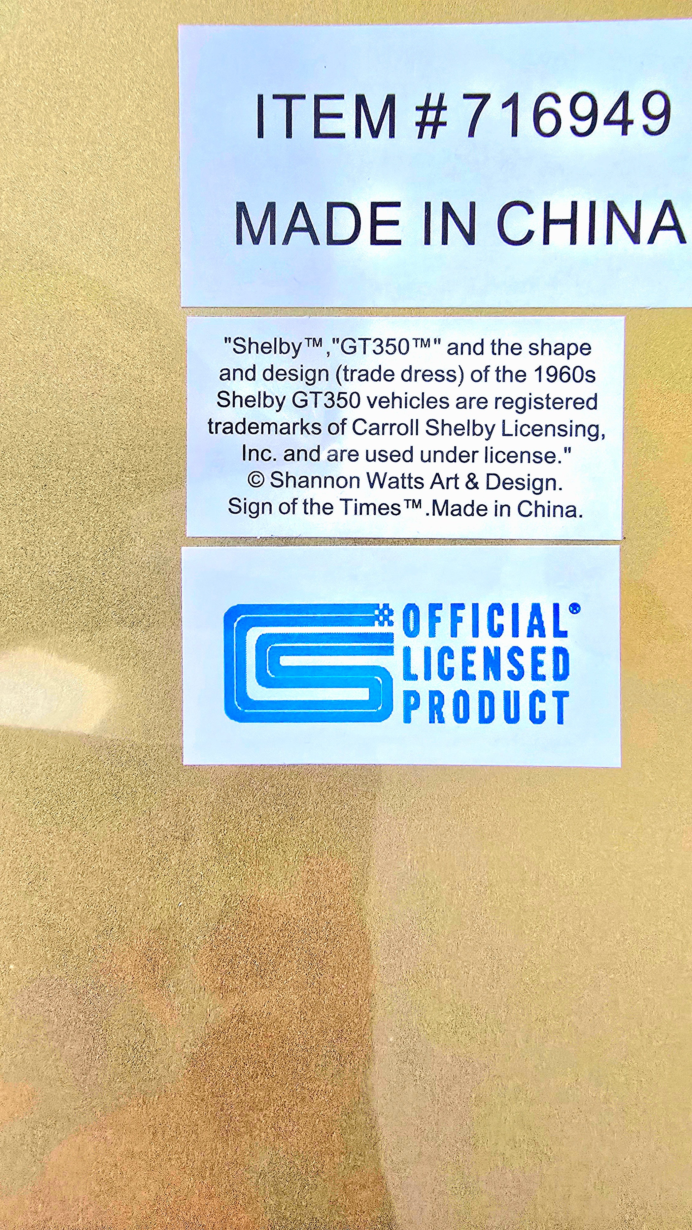 65 Ford Shelby Metal Wall Art Sign 15" by Shannon Watts